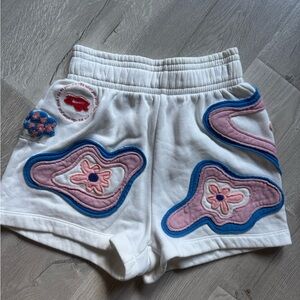 Nike White Shorts with Pink Accents